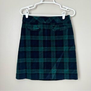 Talbots Women’s Green Blue Plaid Mini Skirt Size 2P